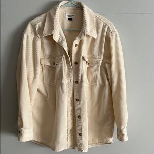 American Eagle Outfitters Cream Button Down Shirt